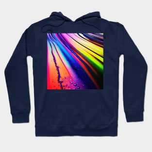 Liquid Colors Flowing Infinitely - Heavy Texture Swirling Thick Wet Paint - Abstract Inspirational Rainbow Drips Hoodie